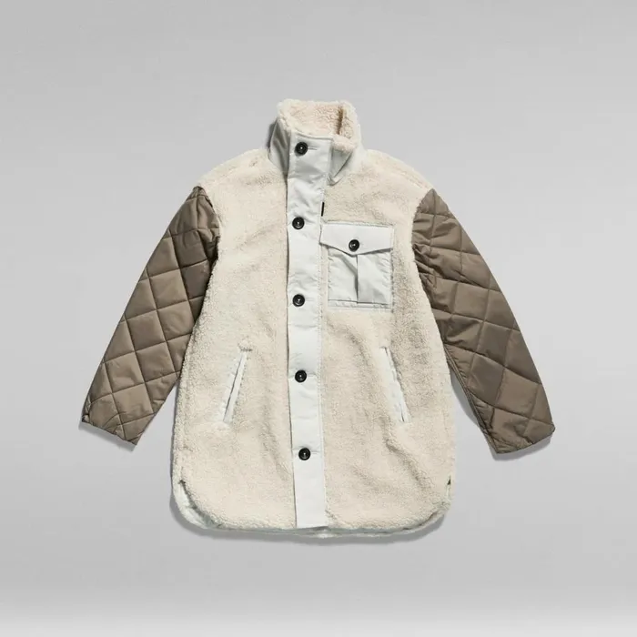Winter Coats Women GStar RAW Teddy Mix Jacket Ecru