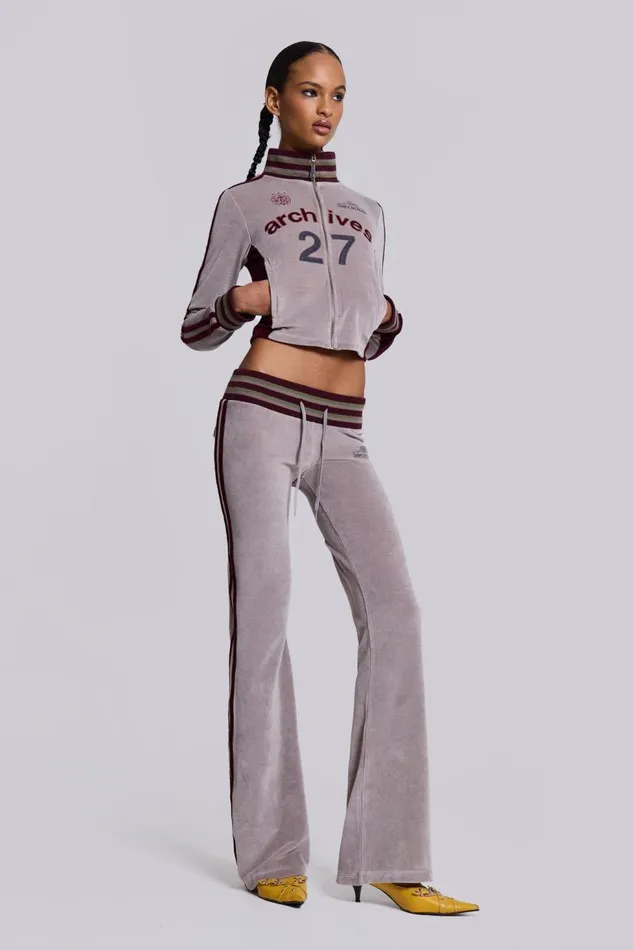 Women 27 Velour Low Rise Bootcut Trousers Jaded London Joggers and Sweatpants