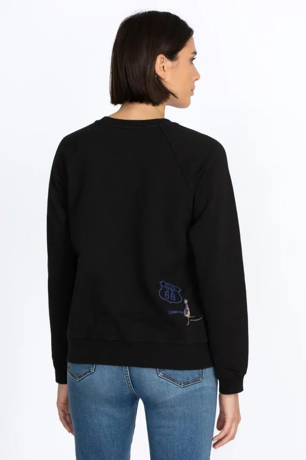 Women Arizona Raglan Sweatshirt Black Johnny Was Tops Women Arizona Raglan Sweatshirt Black Johnny Was Tops