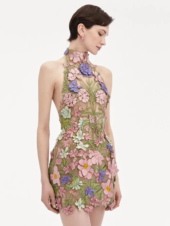 Women Art Nouveau Threadwork Cocktail Dress Multi Oscar De La Renta Dresses Women Art Nouveau Threadwork Cocktail Dress Multi Oscar De La Renta Dresses