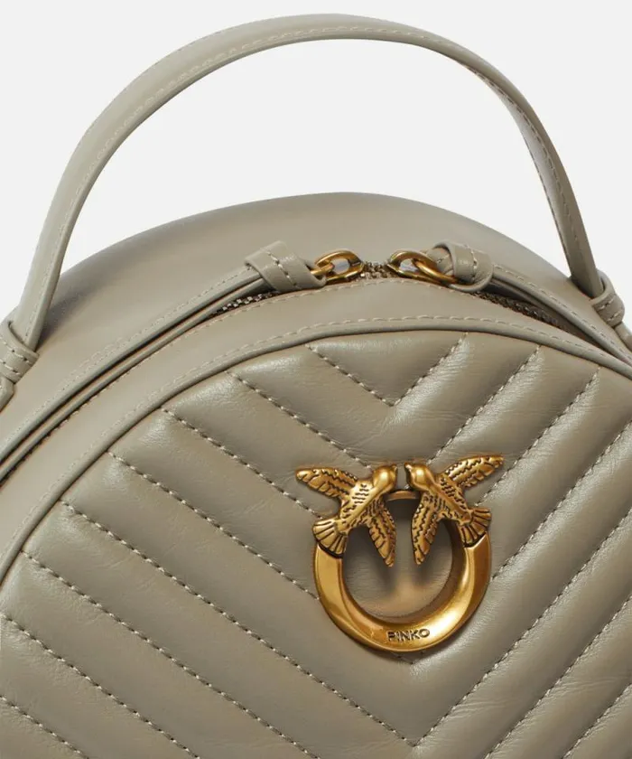 Women Backpacks Pinko Love Backpack Walnutantique Gold Women Backpacks Pinko Love Backpack Walnutantique Gold