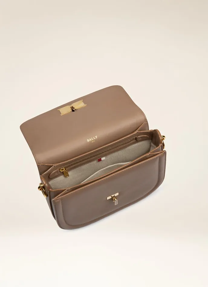 Women Bally Crossbody Bags Beckie 8211 Leather CrossBody Bag In Taupe