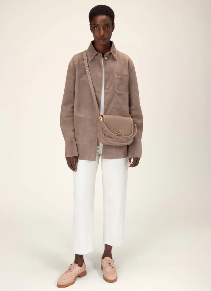 Women Bally Crossbody Bags Beckie 8211 Leather CrossBody Bag In Taupe