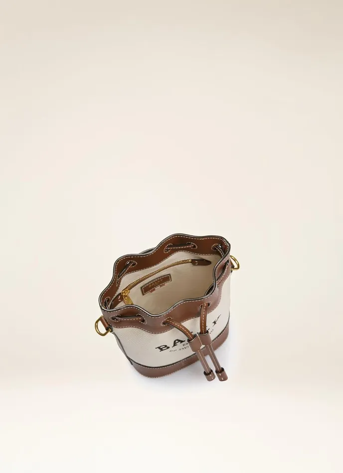 Women Bally Crossbody Bags Cleoh XS 8211 Fabric Bucket Bag In Natural