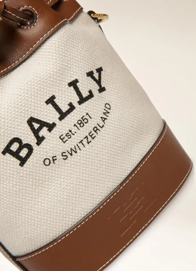 Women Bally Crossbody Bags Cleoh XS 8211 Fabric Bucket Bag In Natural