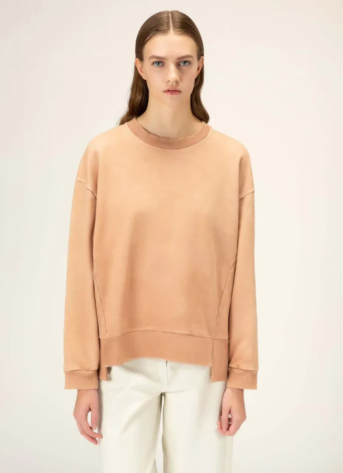 Women Bally Knitwear Asymmetric Sweatshirt 8211 Organic Cotton Sweatshirt In Pink