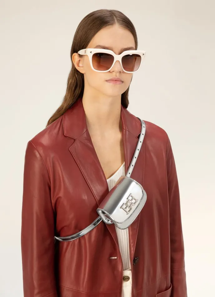 Women Bally Mini And Belt Bags Baily XS 8211 Leather Accessory In Silver