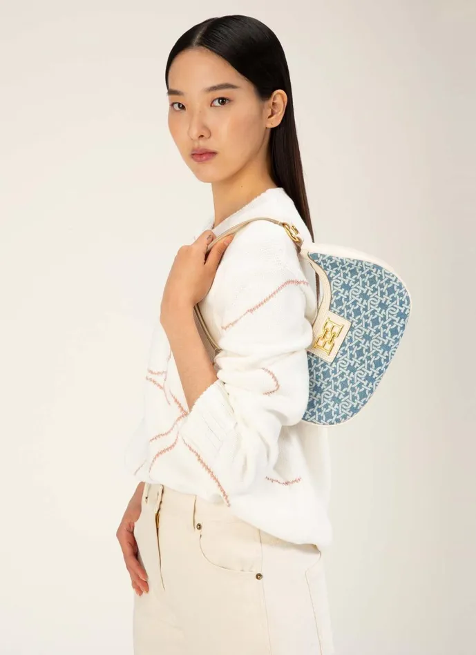Women Bally Mini And Belt Bags Bleyr 8211 Organic Cotton Denim Minibag In Blue