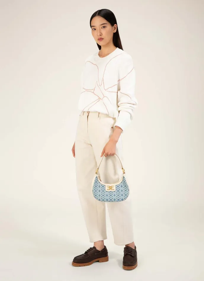 Women Bally Mini And Belt Bags Bleyr 8211 Organic Cotton Denim Minibag In Blue