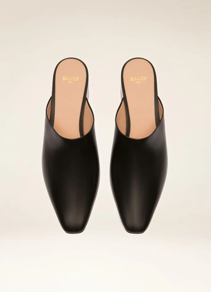 Women Bally Sandals Genny 8211 Leather Mules In Black