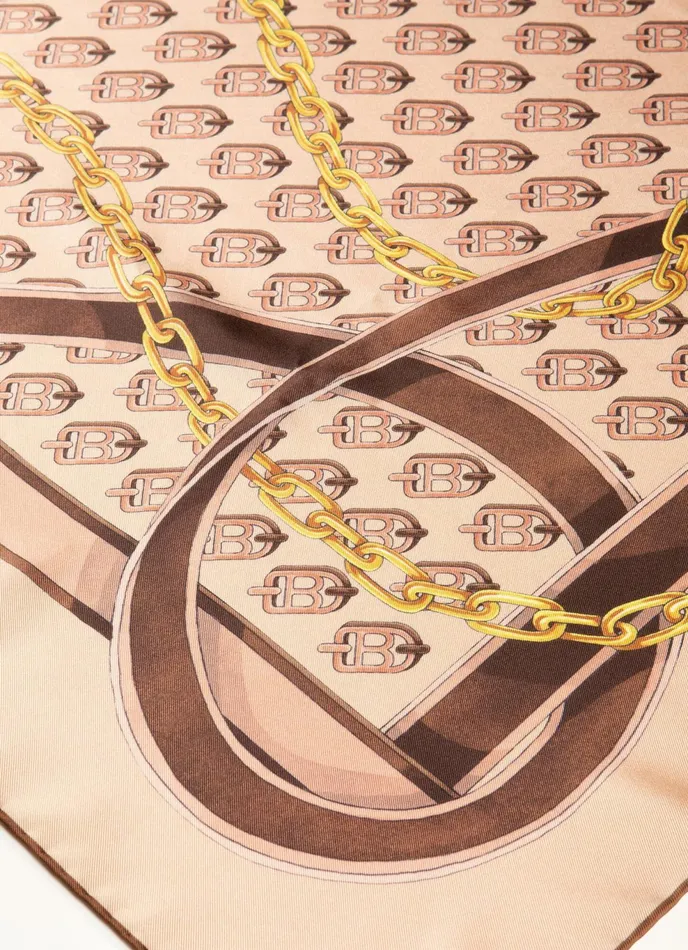 Women Bally Scarves BChain Carr 8211 Silk Carr In Blush Pink