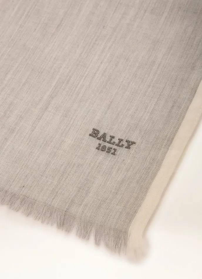 Women Bally Scarves Logo Scarf 8211 Cashmere Mix Scarf In Grey