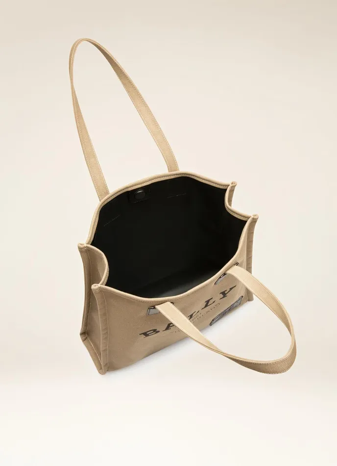 Women Bally Tote Bags Crystalia 8211 Fabric Tote Bag In Sand