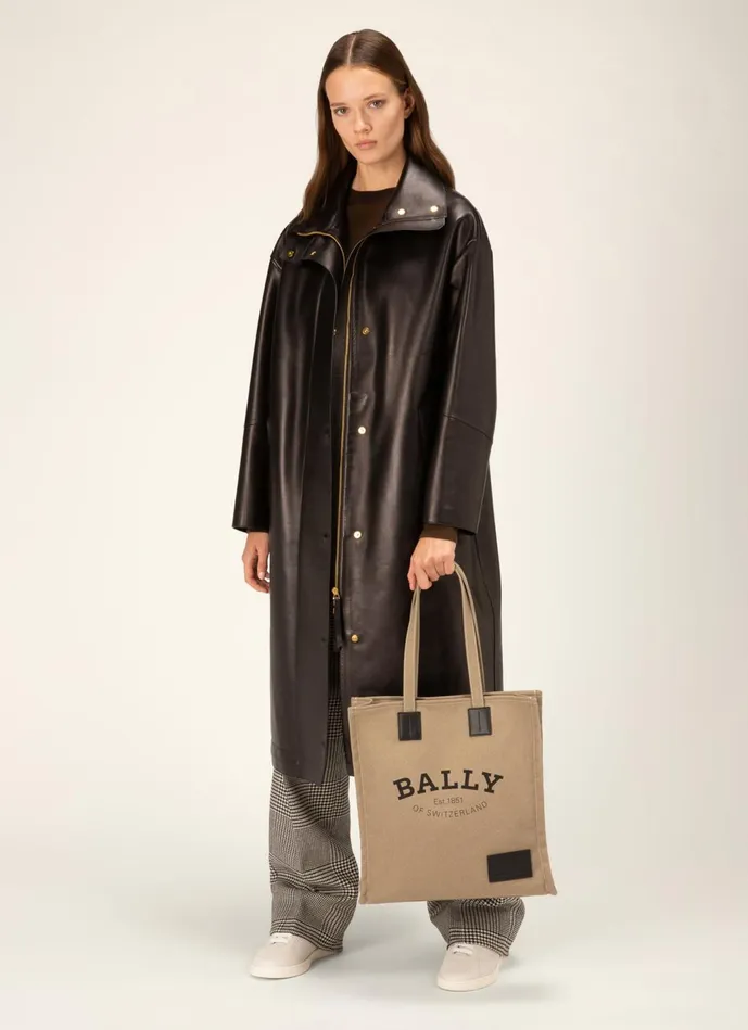Women Bally Tote Bags Crystalia 8211 Fabric Tote Bag In Sand