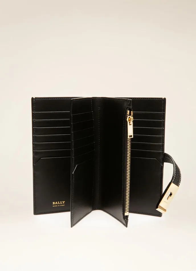 Women Bally Wallets Amber 8211 Leather French Wallet In Black