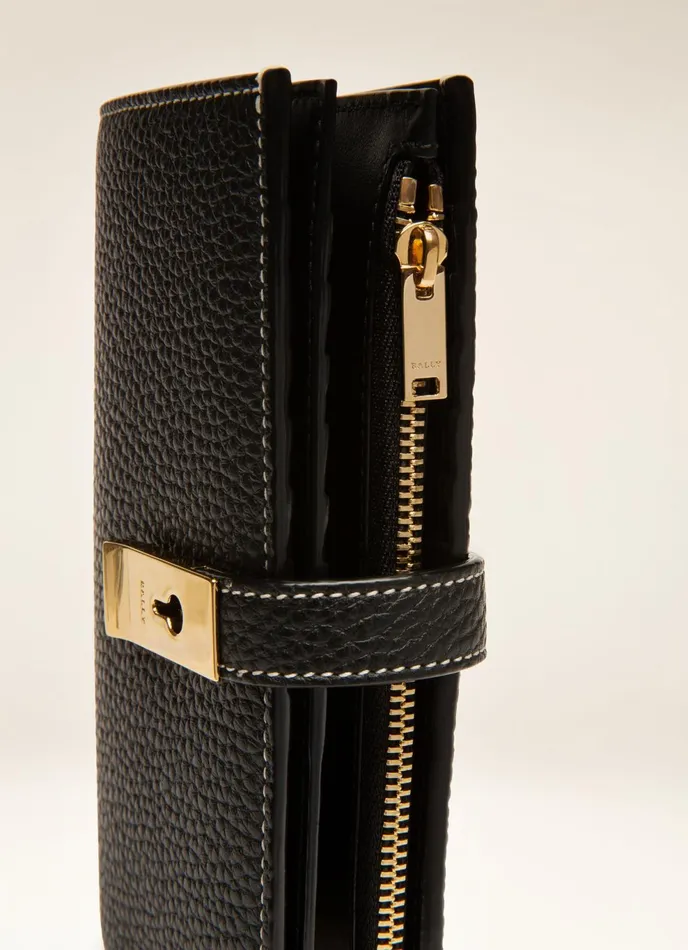 Women Bally Wallets Amber 8211 Leather French Wallet In Black