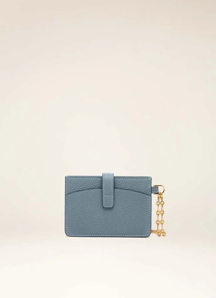Women Bally Wallets Ava 8211 Leather Card Holder In Blue