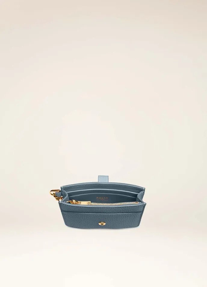 Women Bally Wallets Ava 8211 Leather Card Holder In Blue