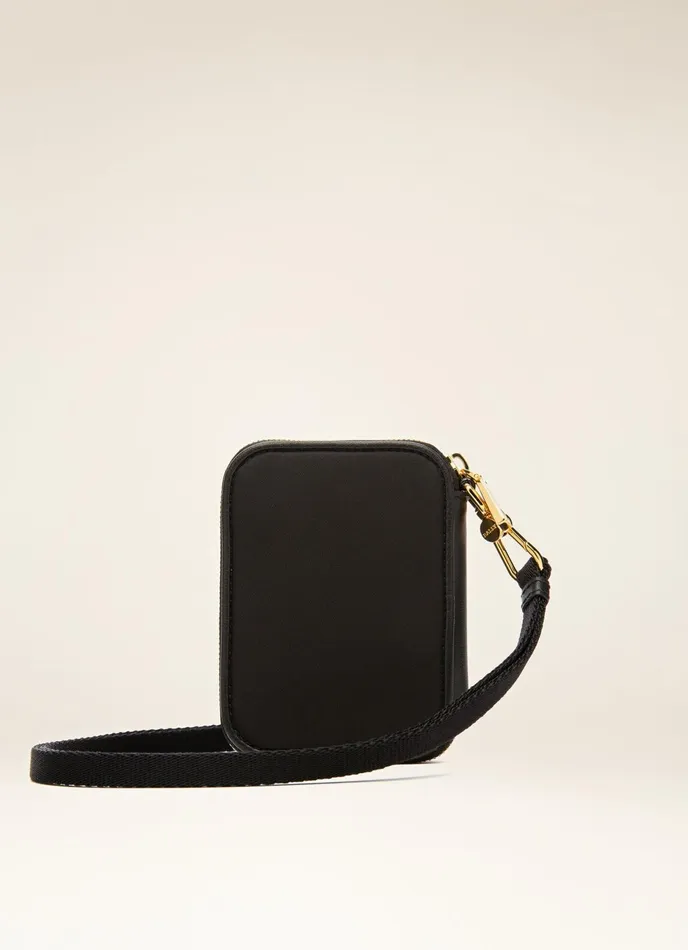 Women Bally Wallets Efy 8211 Nylon Card Holder In Black
