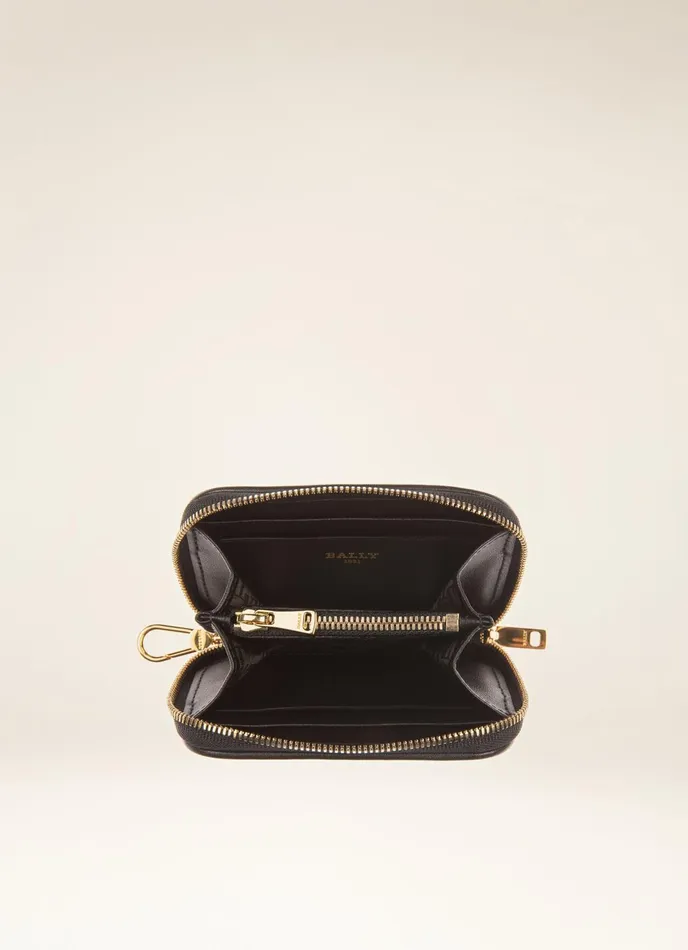 Women Bally Wallets Efy 8211 Nylon Card Holder In Black