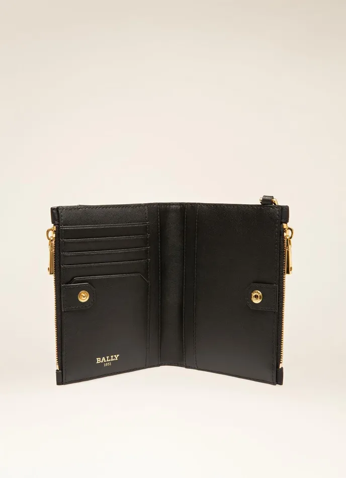 Women Bally Wallets Esmal 8211 Recycled Nylon Card Holder In Black