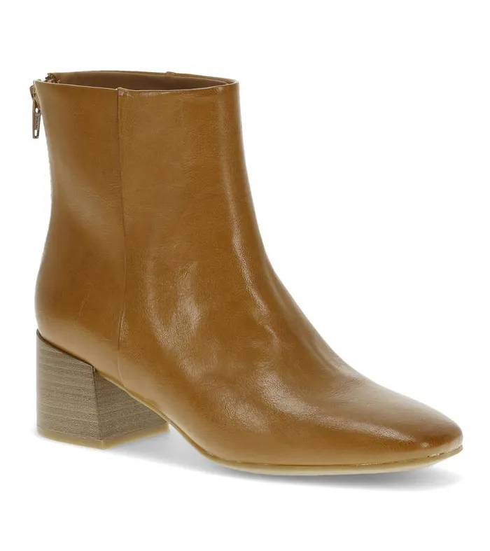 Women Baretraps Booties Emilie Block Heel Bootie Dark Cognac