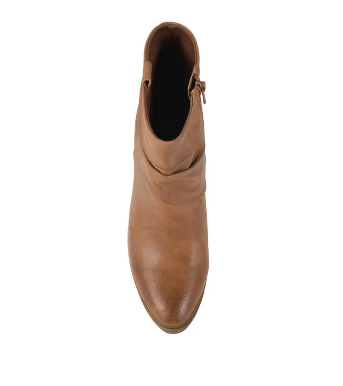 Women Baretraps Booties Katherine Block Heel Bootie Cognac Women Baretraps Booties Katherine Block Heel Bootie Cognac