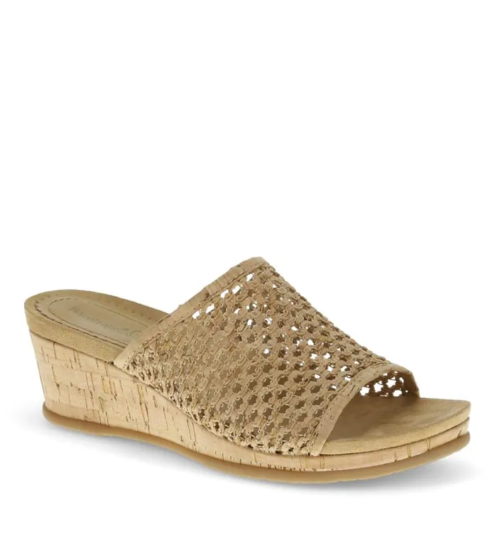 Women Baretraps Slides and Slip On Sandals Flossey Wedge Slide Sandal Natural Cork