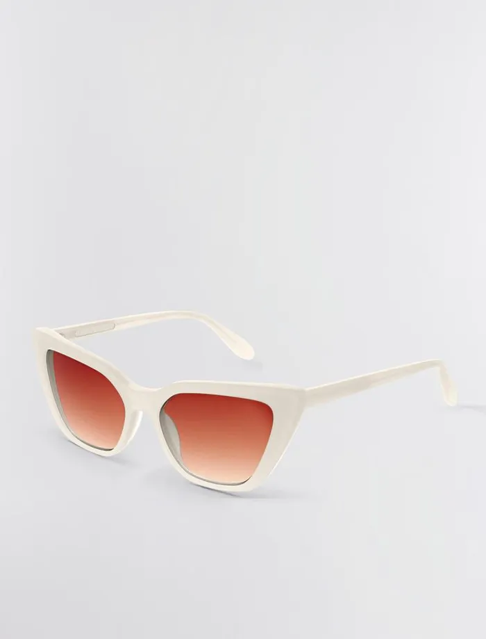 Women BCBG Sunglasses Kendall Cat Eye Sunglasses Ivory