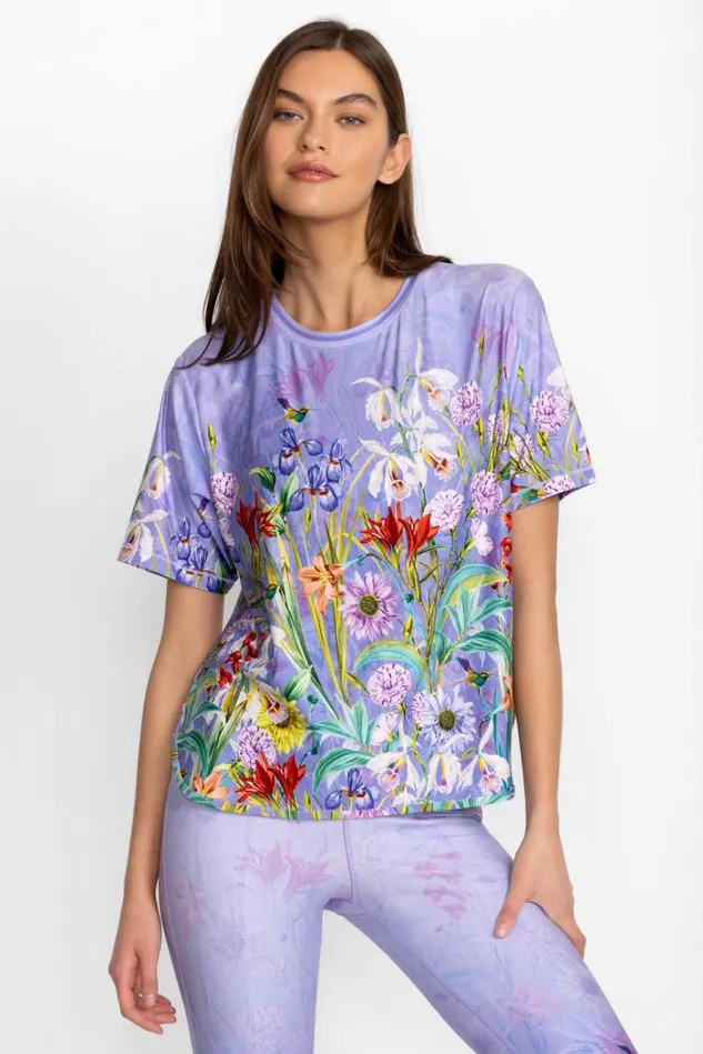 Women Bee Active Short Sleeve Oversize Crop Tee Daphne Purple Johnny Was Active Women Bee Active Short Sleeve Oversize Crop Tee Daphne Purple Johnny Was Active