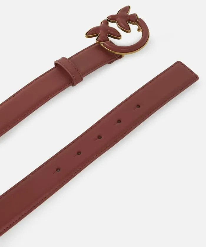 Women Belts Pinko Belt With Leathercovered Buckle 3 Cm Red Ochreantiquegold