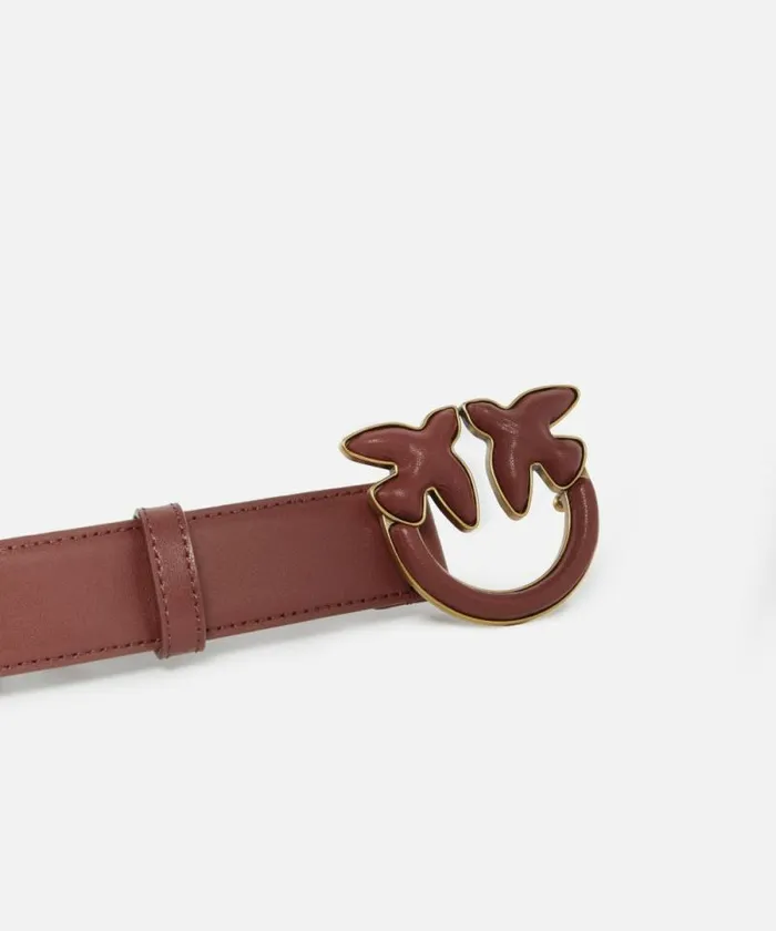 Women Belts Pinko Belt With Leathercovered Buckle 3 Cm Red Ochreantiquegold