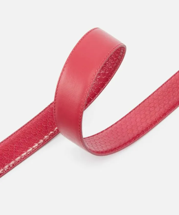 Women Belts Pinko PINKO Galleria 3cm Belt In Glossy Python Skin Fuchsiacactus Flowerold Silver Women Belts Pinko PINKO Galleria 3cm Belt In Glossy Python Skin Fuchsiacactus Flowerold Silver