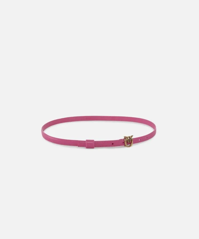 Women Belts Pinko Thin Belt With Love Birds Buckle 1cm Pinko Pinkantique Gold Women Belts Pinko Thin Belt With Love Birds Buckle 1cm Pinko Pinkantique Gold