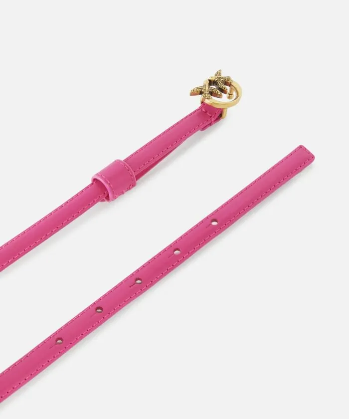 Women Belts Pinko Thin Belt With Love Birds Buckle 1cm Pinko Pinkantique Gold Women Belts Pinko Thin Belt With Love Birds Buckle 1cm Pinko Pinkantique Gold