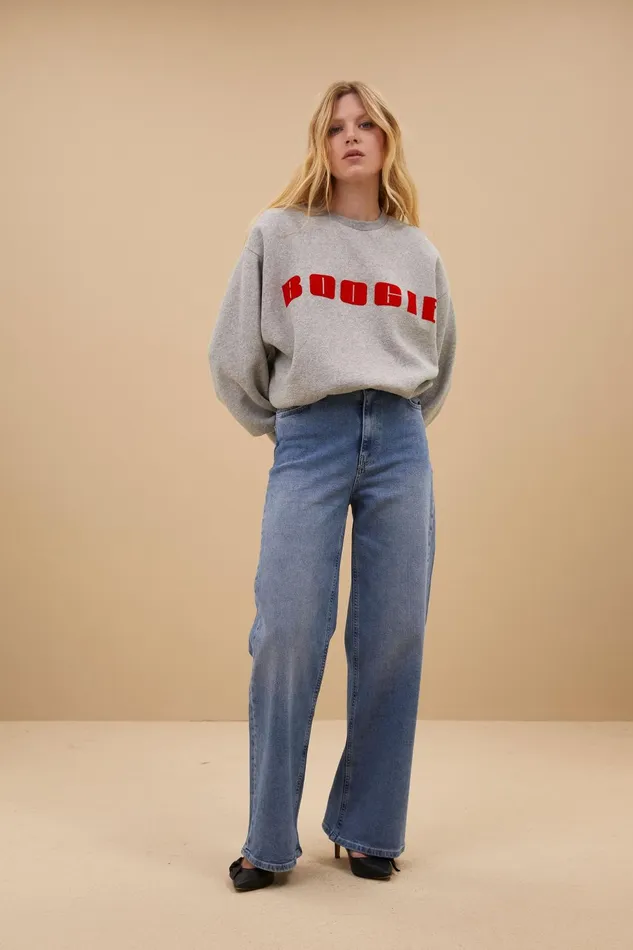 Women Bibi Boogie Sweater Grey Melee Bybar Sweaters Women Bibi Boogie Sweater Grey Melee Bybar Sweaters