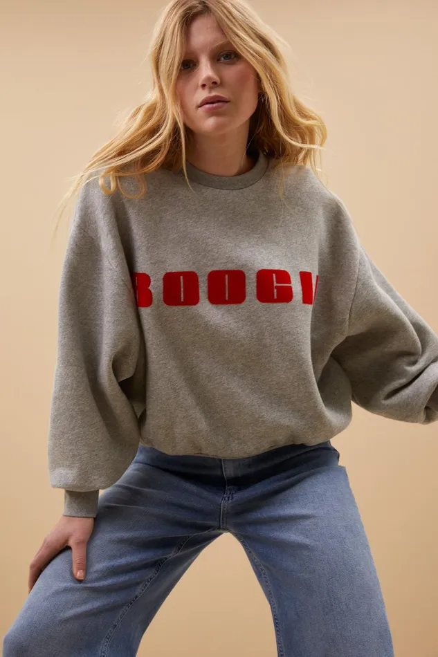 Women Bibi Boogie Sweater Grey Melee Bybar Sweaters Women Bibi Boogie Sweater Grey Melee Bybar Sweaters