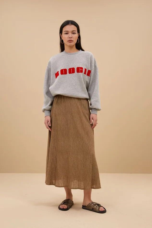 Women Bibi Boogie Sweater Grey Melee Bybar Sweaters Women Bibi Boogie Sweater Grey Melee Bybar Sweaters