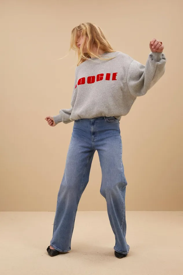Women Bibi Boogie Sweater Grey Melee Bybar Sweaters Women Bibi Boogie Sweater Grey Melee Bybar Sweaters