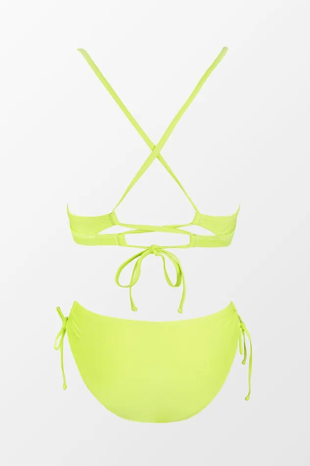 Women Bikini Sets Cupshe Street Art Back Tie Lace Up Bikini Set Green