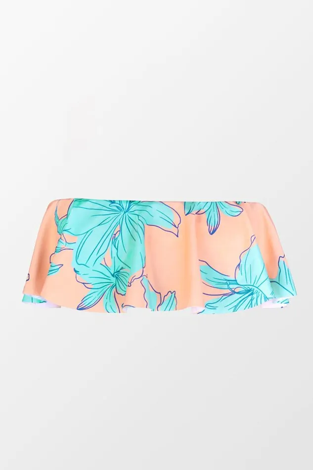 Women Bikini Tops Cupshe Blooming Flowers Flounce Bandeau Bikini Top Multicolor