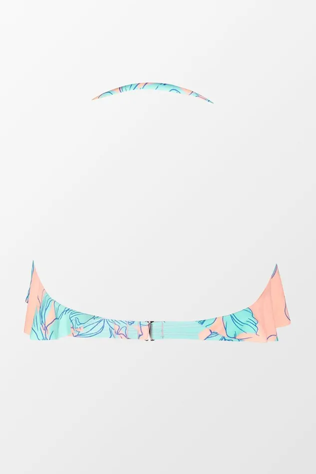 Women Bikini Tops Cupshe Blooming Flowers Flounce Bandeau Bikini Top Multicolor