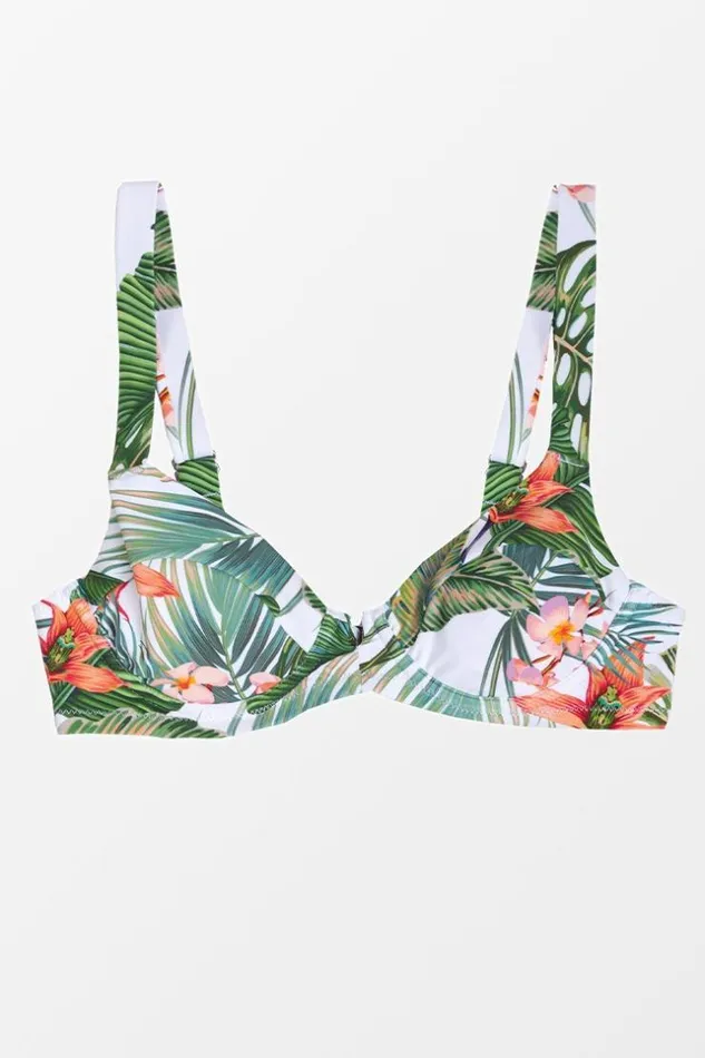 Women Bikini Tops Cupshe Dylan Tropical Underwire Bikini Top Multicolor