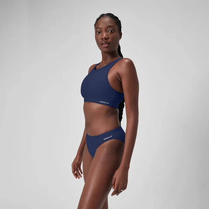 Women Bikinis and Tankinis Speedo Women039s Solid Bikini Top With Mesh Blue