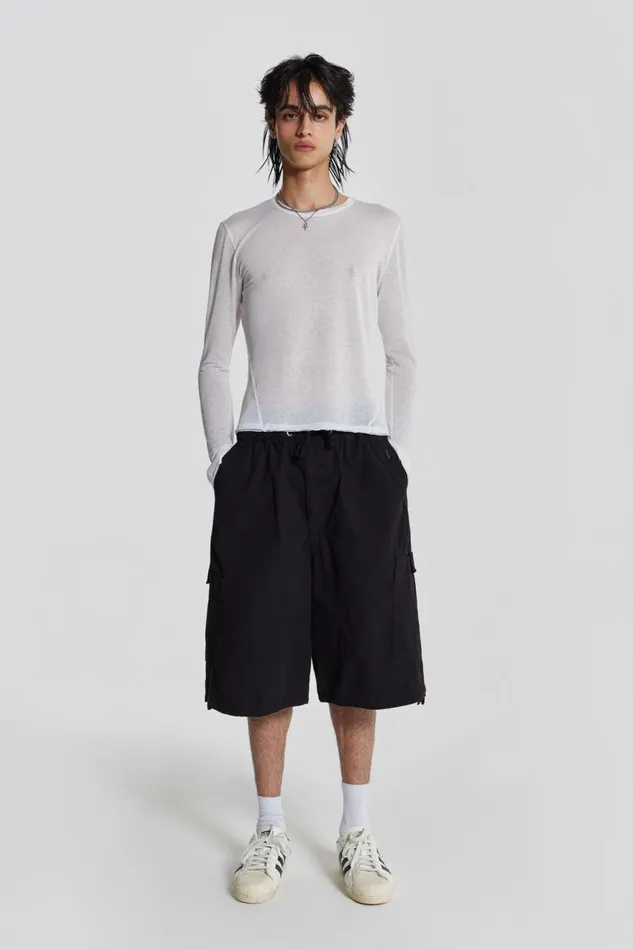 Women Black Oversized Cargo Shorts Jaded London Shorts and Jorts