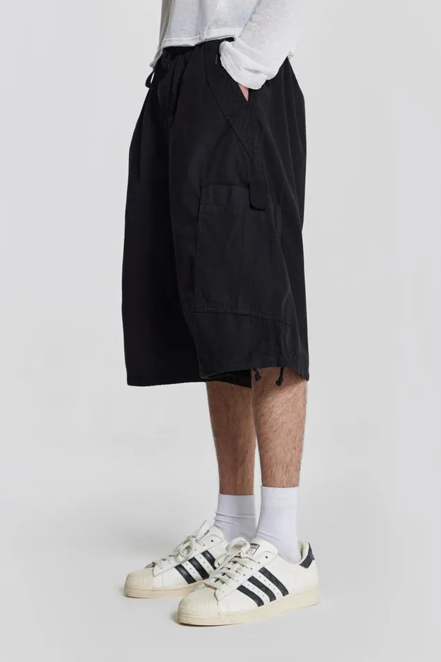 Women Black Oversized Cargo Shorts Jaded London Shorts and Jorts