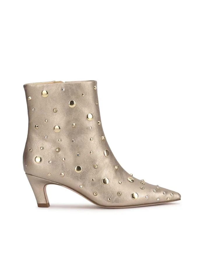 Women Boots and Booties Jessica Simpson Viviana Kitten Heel Bootie In Gold