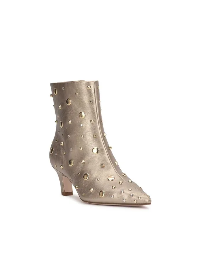 Women Boots and Booties Jessica Simpson Viviana Kitten Heel Bootie In Gold