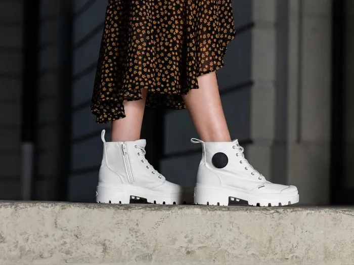 Women Boots PALLADIUM PALLABASE TWILL Star White Women Boots PALLADIUM PALLABASE TWILL Star White