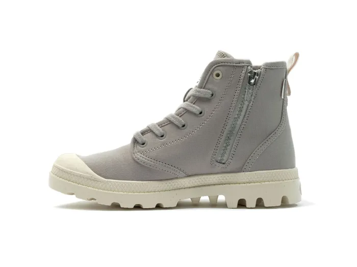 Women Boots PALLADIUM PAMPA HI ZIP ORGANIC Grey Berry Women Boots PALLADIUM PAMPA HI ZIP ORGANIC Grey Berry